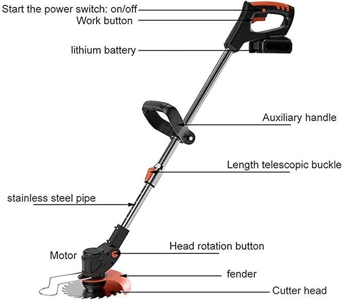 Electric Wacker Weed,Cordless Wacker Weed&Grass Edger Cordless(2 Batteries & Charger Included) with 3 Types Blades.Lightweight Weed Eater.