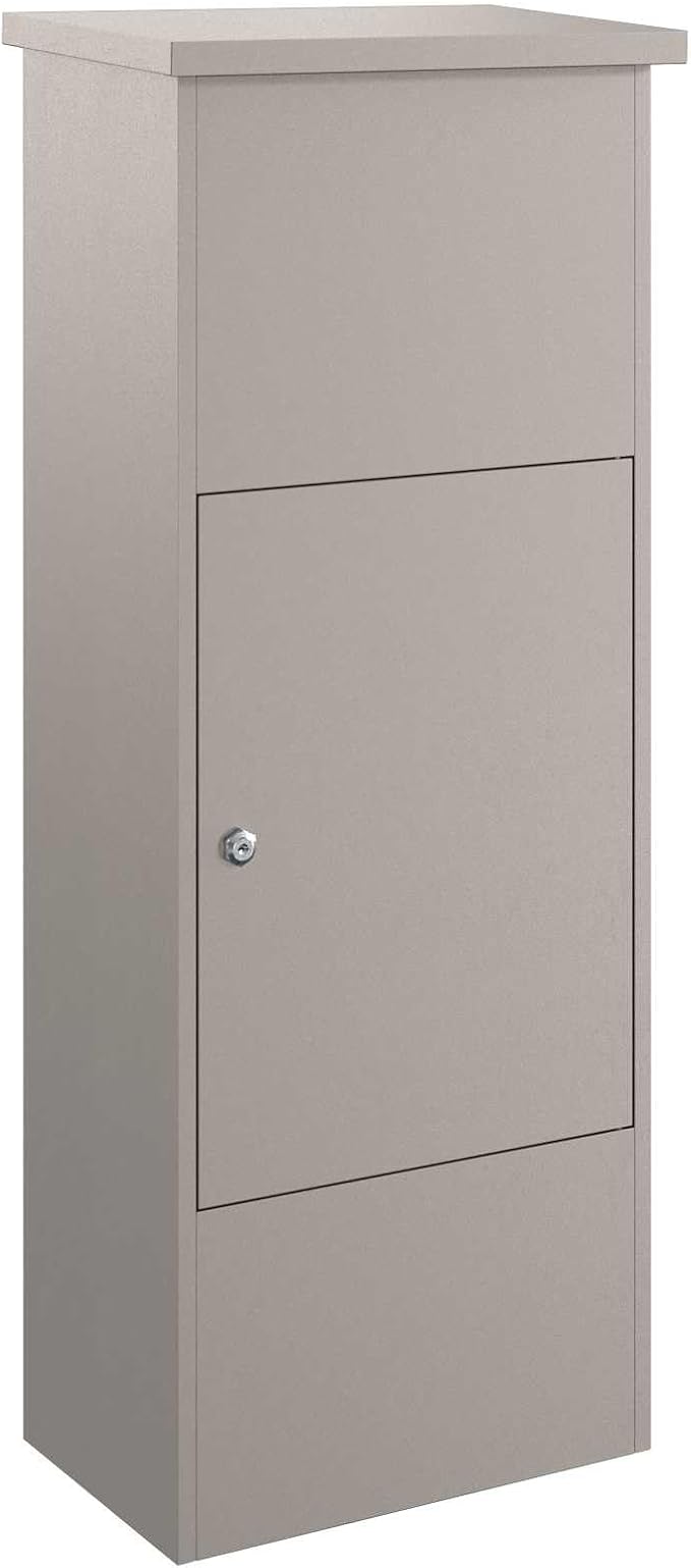 Weathering Steel Parcel Drop Box, Large Secure Delivery Mailbox for Porch, Weather-Resistant Outdoor Package Lock Box, 17.52 x 11.42 x 43.50 in