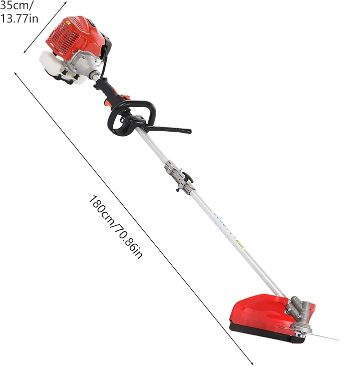 52CC Weed Eater Gas Powered, 5-in-1 Gas Edge Trimmer,Lightweight Petrol Hedge Trimmer,2-Stroke Lawn Trimmer,Chainsaw Brush Cutter,Cordless Grass Shear Handheld Trimmers for Lawn Care (red)