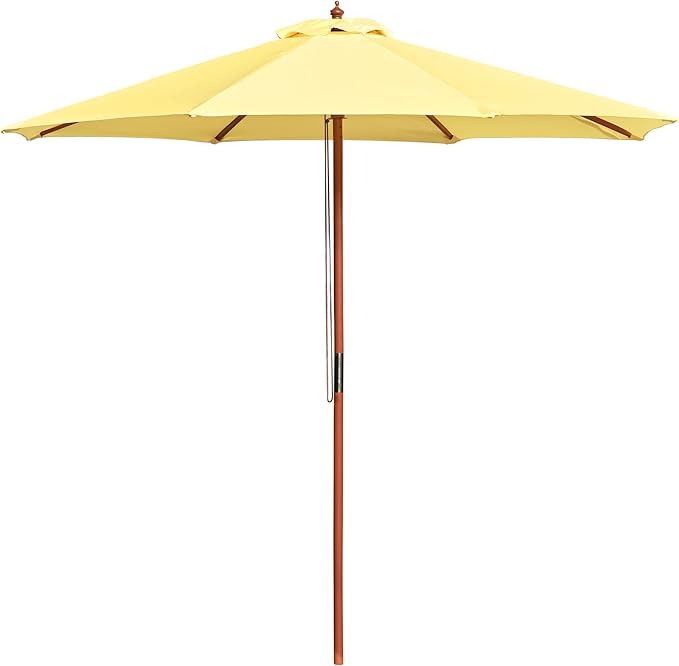 Yescom 9ft Coastal Solid Wood Umbrella Pulley Lift Commercial Base with Wheel Included for Seaside Restaurant Terrace Poolside Beach Club
