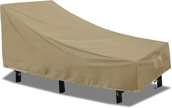PureFit Outdoor Chaise Lounge Cover, Lounge Chair Covers Waterproof Patio Furniture Lounge Chair Cover, UV Resistant & Weatherproof, 1 Pack, 78"L x 35.5"W x 33"H Inches, Camel