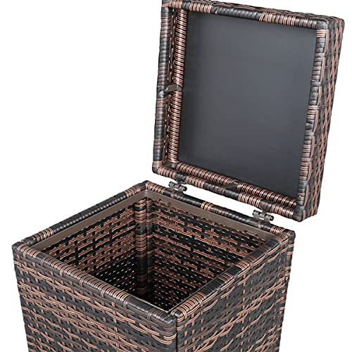 41 X 41 X 81.5cm Rattan Outdoor Garbage Anti-UV Outdoor Resin Wicker Trash Garbage Can Rubbish Bin 26.7 Coupons Gallon