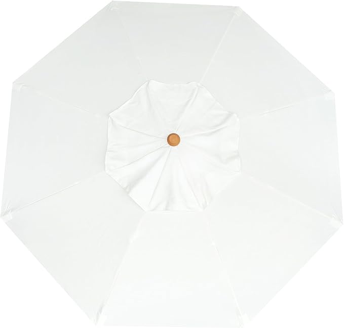 AMMSUN 8.2ft Vintage Wood Outdoor Umbrella, with a pulley system, UPF 50+, for markets, gardens, porches, courtyards, beach terraces, cafes, taverns, dining tables, pool sides, wedding venues