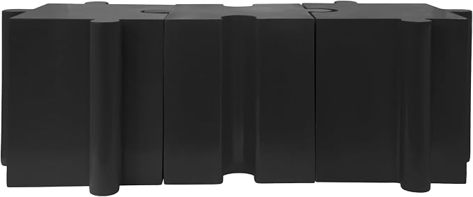 Christopher Knight Home Daton 3 Piece Interlocking Outdoor Side Table Set, Modular Lightweight Concrete Coffee Table, Convertible MGO End Table for Indoor&Outdoor, Design for Creative Set Up, Black