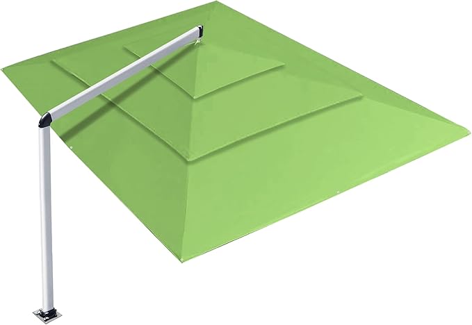 EliteShade USA Atlas 3-Tier 10x13FT Full Aluminum Cantilever Patio Umbrella for Outdoor Restaurant Garden Courtyard Deck Pool and Marketing with Light (No battery), Macaw Green
