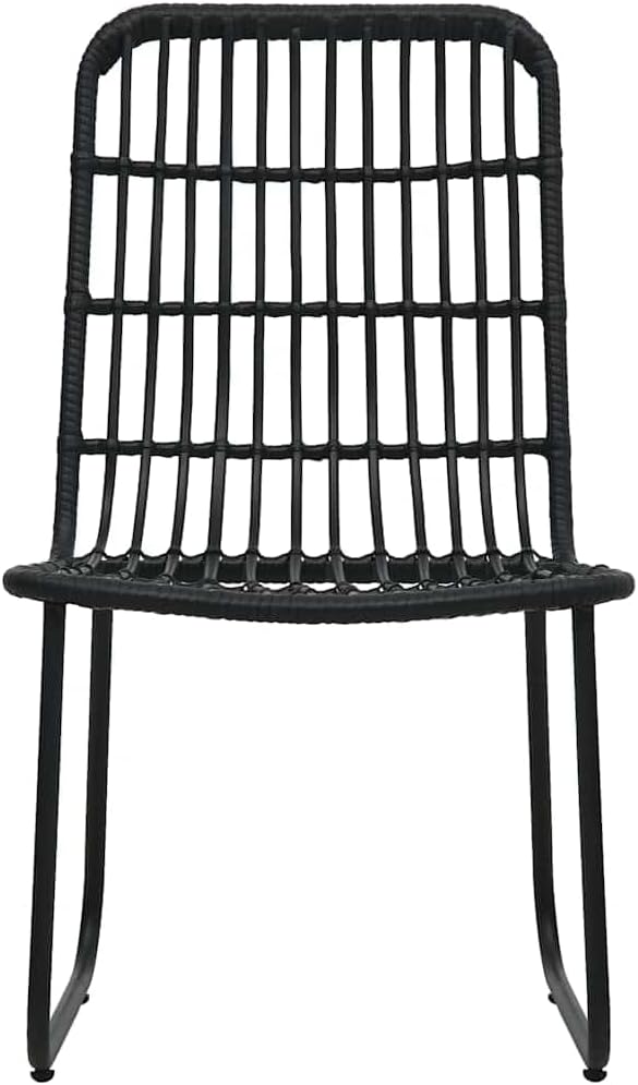3 pcs Set Patio Dining Set & Balcony Furniture Black Poly Rattan Outdoor Dining Set Bistro Set for Lawn Backyard Front Porch 31.5 x 31.5 x 29.1 in