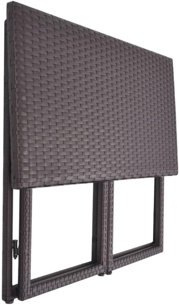 5 Piece Patio Dining Set, Outdoor Lounge Sets Patio Conversation Set Porch Furniture Set Front Porch Furniture for Poolside Garden Piazza Negotiation Area Steel Poly Rattan Brown
