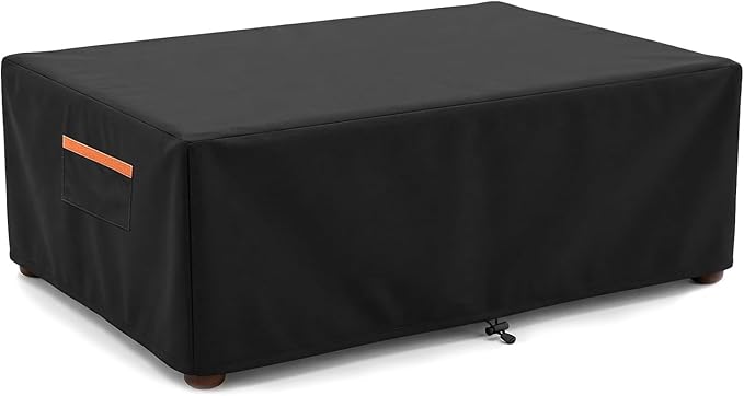 Patio Coffee Table Cover, Waterproof Outdoor Furniture Cover Heavy Duty 600D with Windproof Buckles, UV & Fade Resistant All-Weather Protection for Rectangular Patio Tables 42 x 26 x 16 Inch, Black