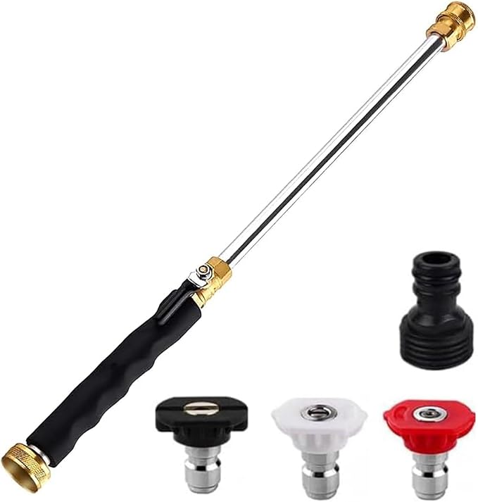 Upgraded Jet Nozzle Power Washer for Garden Hose,2026 Pressure Washer Wand with 3 High-Pressure Nozzles for Car Washing Patio Garden Outdoor Cleaning. (Black)