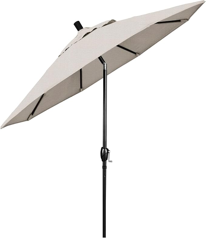 California Umbrella 7.5' Round Aluminum Market Umbrella, Crank Lift, Push Button Tilt
