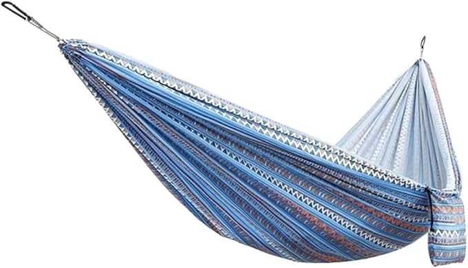 Camping Hammock Bed Double & Single Hammock Portable Nylon Parachute Hammocks Swing for Indoor Outdoor Garden Hiking Travel Backpacking Hammock Swing (Color : A)