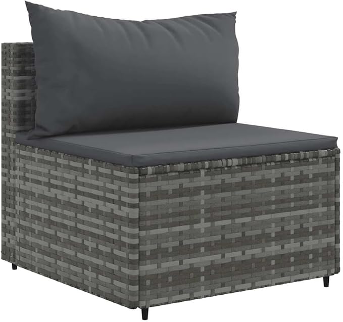 Patio Furniture Sets,Outdoor loveseat,Patio Conversation Sets,7 Piece Patio Lounge Set with Cushions Gray Poly RattanSuitable for Patio, Garden, Gazebo Low