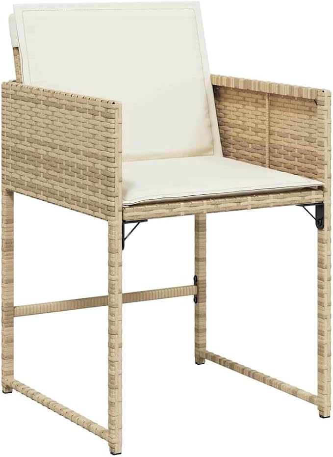 17-Piece Outdoor Dining Set, PE Rattan Garden Table and Chairs, Space-Saving Cube Furniture with Cushions, Patio Backyard Wicker Seating Group