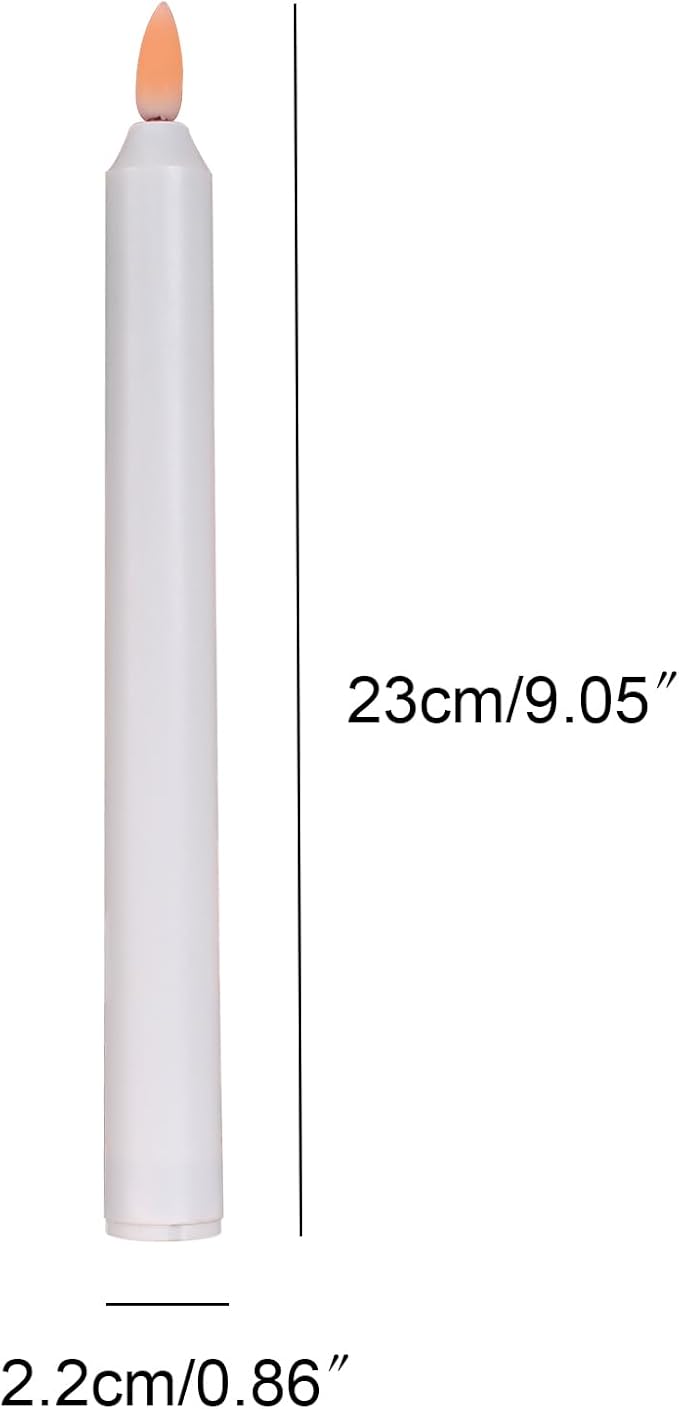 5pack H9 Flameless LED Taper Candles Flickering with Remote Control, max2500 Hours by 2AA Battery(not indlide),for Hallway, Room...…