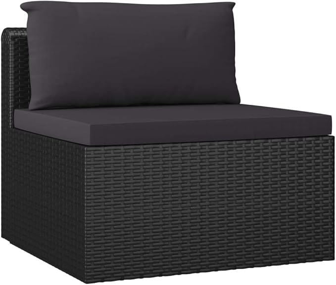 Patio Furniture Set,Outdoor Sectional Furniture Set,Outdoor Dining Set Sectional Sofa Patio Conversation Set,3 Piece Patio Sofa Set with Cushions Poly Rattan Black