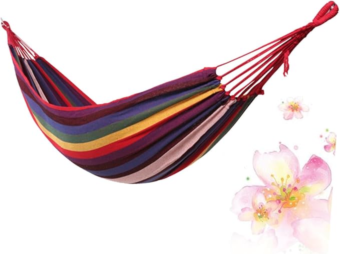 Swing Hammock Canvas Camping Hammock 200x80cm Thickened Outdoor Hanging Chair Colorful for Garden Patio Backyard Use