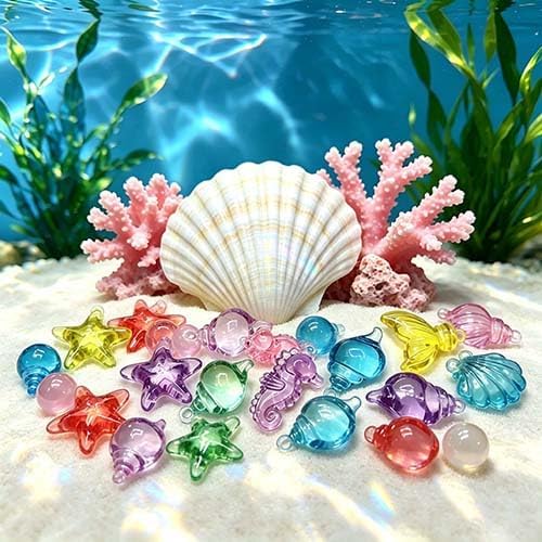 70 PCS Seashells Ocean Sensory Bin Filler, Mini Resin Animal Figures | Mini Resin Seashell Diving Gems Vase Fillers for Fish Aquarium Fairy Garden Table Decorations