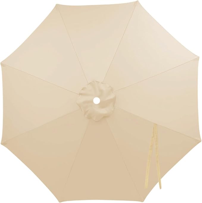 Patio Umbrella Replacement Canopy 6.6ft 7ft 8.2ft 9.2ft 9.8ft for 6/8 Ribs, Market Umbrella Top Cover, UV Protective Waterproof Polyester Fabric, Canopy Only