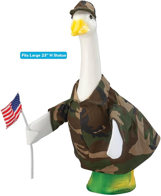 Gaggleville Camouflage Goose Outfit, Fits Large 23" H Statue, by Fox | Valley Traders