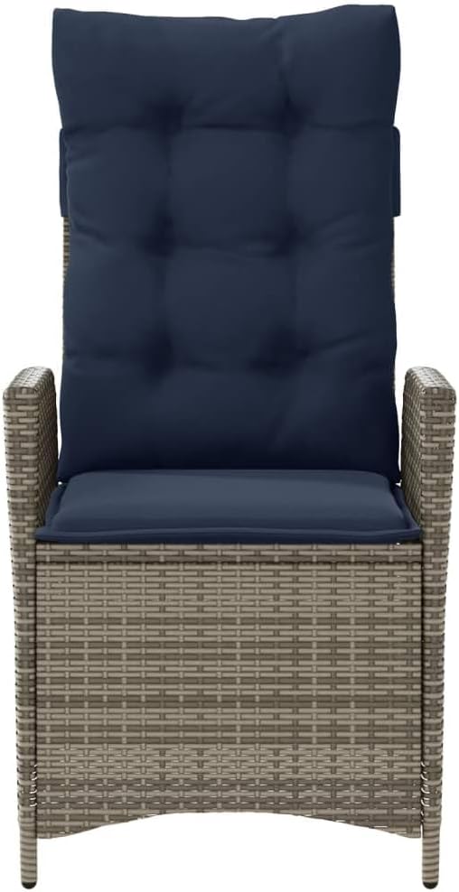 3 Piece Bistro Set with Cushions, Porch Furniture Set Outdoor Dining Sets Outdoor Sofa Set Patio Conversation Set for Garden Poolside Piazza Exhibition Gray Poly Rattan