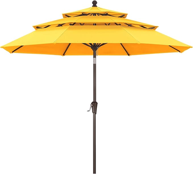 ABCCANOPY 5-Year 10-Year No Fading 9FT 3 Tiers Patio Umbrella, Outdoor Table Umbrella with 8 Sturdy Ribs for Deck, Backyard, Garden, Yard
