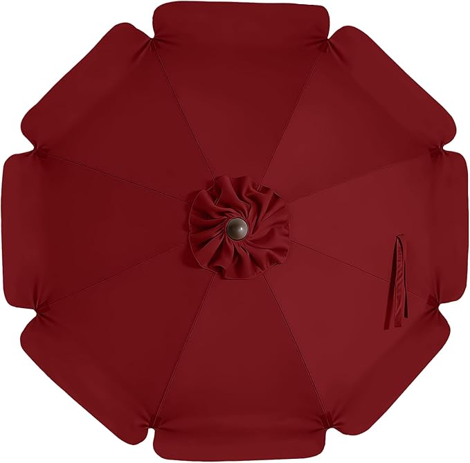 MASTERCANOPY Valance Patio Umbrella 9 ft Replacement Canopy for 8 Ribs-Burgundy Canopy Only
