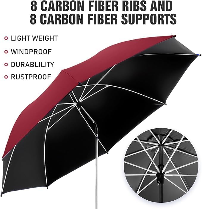 Beach Umbrella, 360 ° Chair Umbrella with Clamp, UPF50+ Shade for Beach, Sand, Patio, Yard (Not Includ Chair)