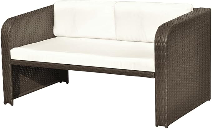 Patio Lounge Set with Cushions,Outdoor Patio Furniture,Conversation Furniture,Patio Furniture Sets,for Terrace,Garden,Backyard,4 Piece Brown Poly Rattan