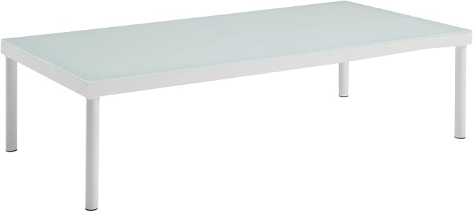 Modway EEI-2605-WHI Harmony Patio Aluminum Coffee Table Outdoor Furniture, White