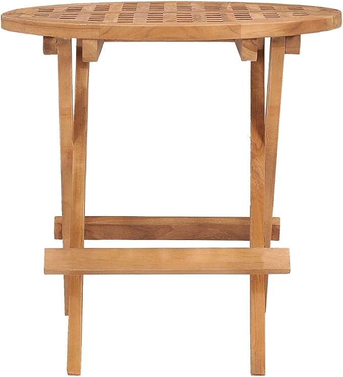 vidaXL Folding Patio Table, Outdoor Table, Garden Furniture for Backyard Lawn Balcony Terrace Picnic, Tea Table, Farmhouse Style, Solid Teak Wood