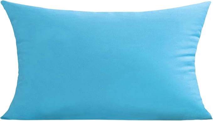 VAKADO Outdoor Waterproof Throw Pillow Covers Decorative UV Outside Patio Furniture Cushion Cases Decor for Garden Bench Porch Couch Tent Pool 12x20 Pack of 2 (Sky Blue)