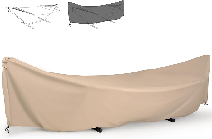 SUNCREAT Hammock Cover, Water-Resistant Polyester Hammock Stand Cover for 11-12ft Stand, Brown