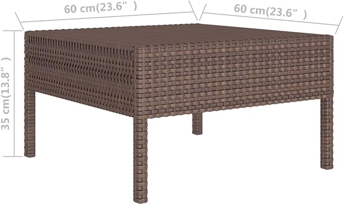 Patio Lounge Set with Cushions,Patio Furniture Sets,Patio Conversation Sets,Outdoor Furniture Sets,for Garden,Backyard,Outdoor,9 Piece Poly Rattan Brown