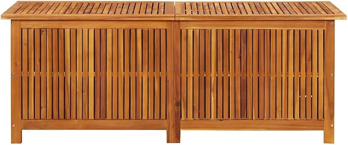 Solid Acacia Wood Storage Box for Outdoor and Indoor Use, Large Garden Storage Container with Water-Resistant Design and Rustic Finish, Durable Patio Furniture for Organizing