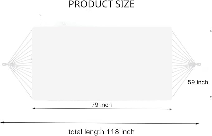 Double Mayan Handwoven Cotton Rope Hammock for Outdoor Indoor Patio Backyard, 79x59 Inch Bed, 480 lbs Capacity, 2 Person (White)