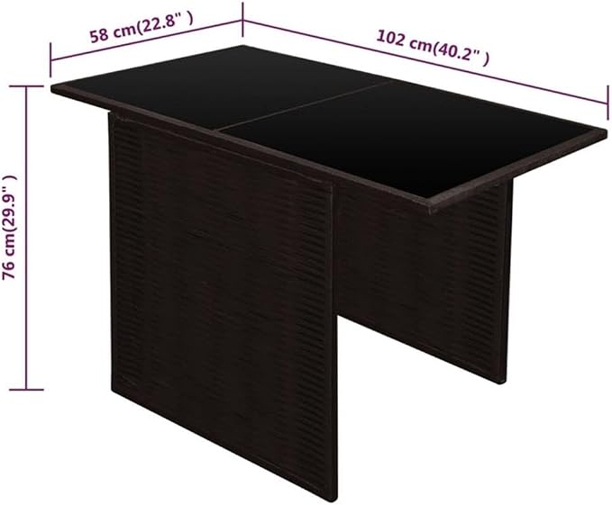 Afuera Living 3 Piece Rattan Garden Dining Set, Weathered Brown and Cream White Finish, PE Rattan and Powder-Coated Steel, Compact Design with Cushioned Seating for Outdoor Patio, Balcony, or Terrace