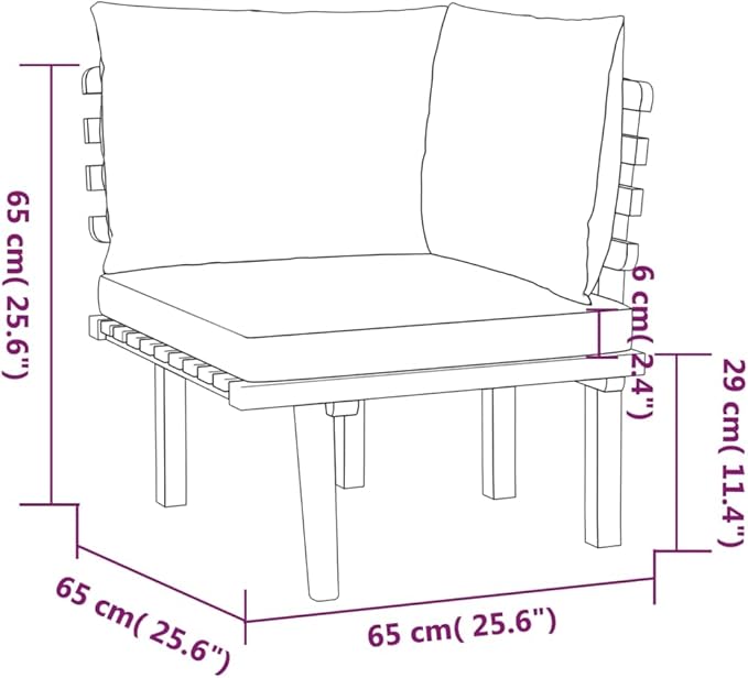 Patio Lounge Set with Cushions,Patio Furniture Sets,Patio Conversation Sets,Outdoor Furniture Sets,for Garden,Backyard,Outdoor,5 Piece Solid Acacia Wood