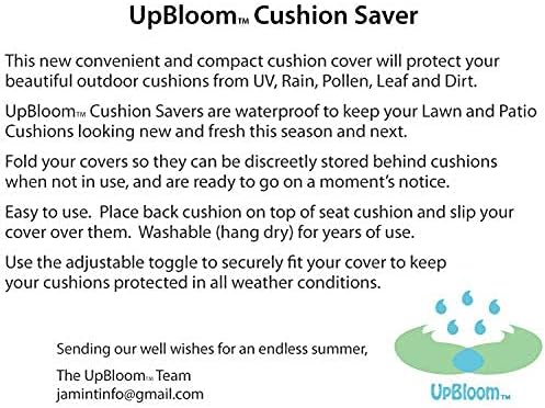 UpBloom - Waterproof Seat Cushion Covers - Quick On/Off for Easy Storage, Lightweight Outdoor Chair, Washable for Patio Furniture