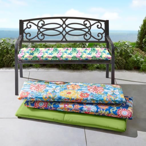 BrylaneHome Bh Outdoor Performance Bench Cushion - Bright Cobalt Cabana