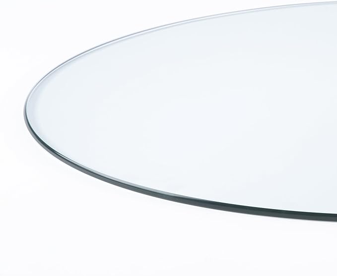 Spancraft 42" Inch Round 3/8" Thick Clear Glass Table Top with Pencil Edge Edge and Tempered Glass, Replacement Glass Table Top, Great for Dining Tables, end Tables, and Outdoor Patio Table Tops or