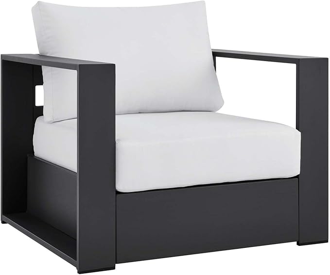 Modway Tahoe Aluminum 4-Piece Outdoor Patio Set in Gray White
