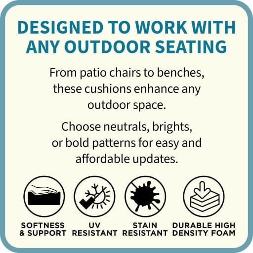 BrylaneHome Bh Outdoor Performance Bench Cushion - Bright Cobalt Cabana