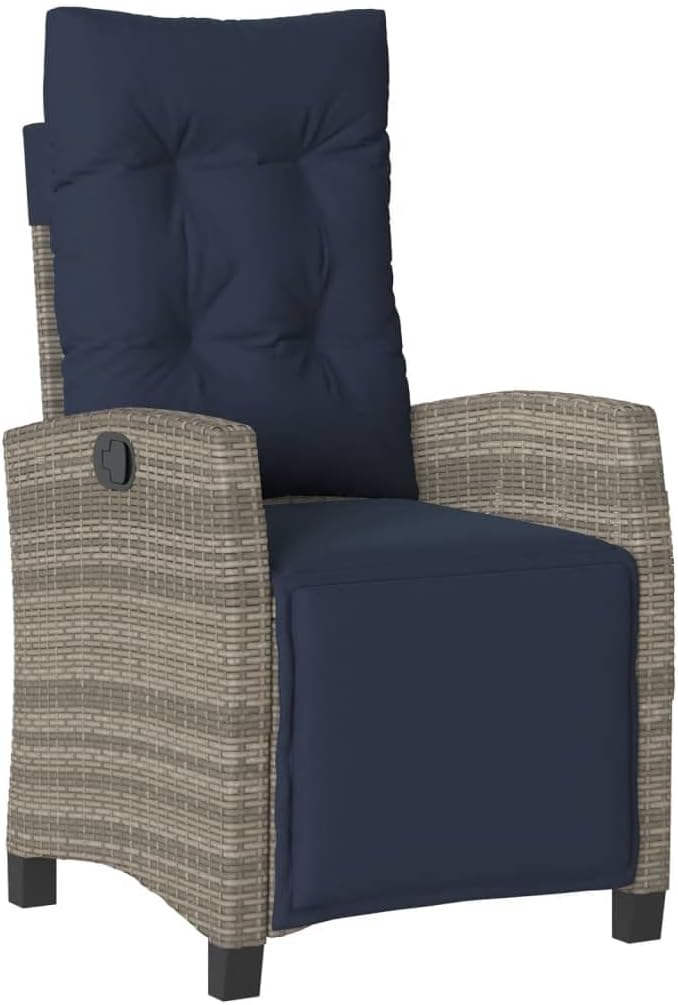Backyard Furniture Patio Conversation Sets Outdoor Seating 5 Piece Patio Dining Set with Cushions Gray Poly Rattan Suitable for Gardens, Balconies, Decks