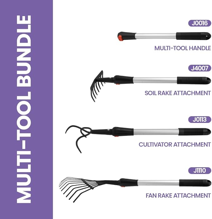 Zenport J0016-K1 Cultivator and Rake Garden Multi Tool Bundle - 3 Pack