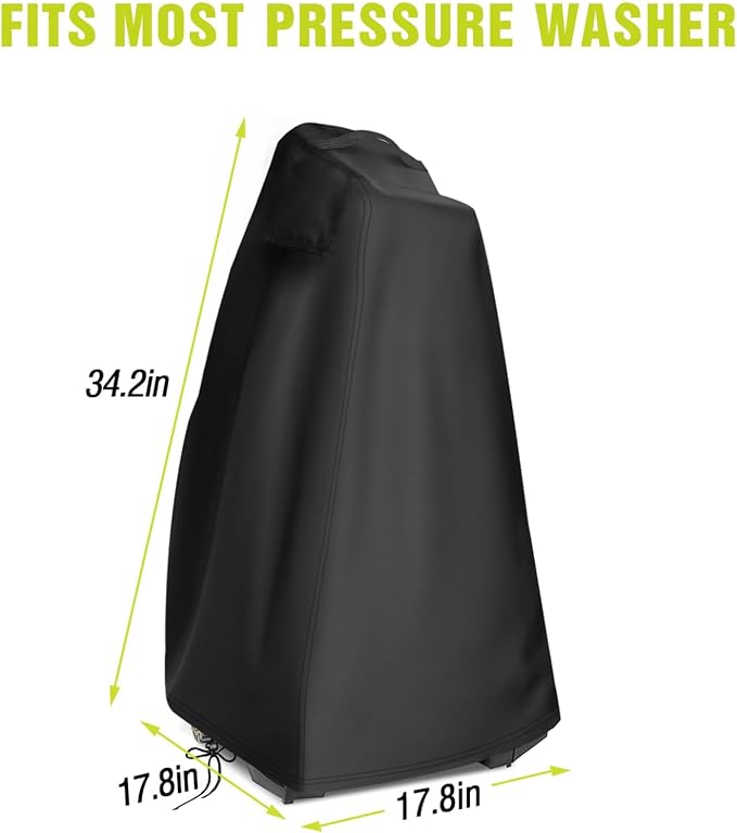Pressure Washer Cover Upgarde, Waterproof& Dustproof Outdoor Power Washer Covers for Electric High Pressure Cleaner, 600D Oxford Fabric 17.8" x 17.8" x 34.2"