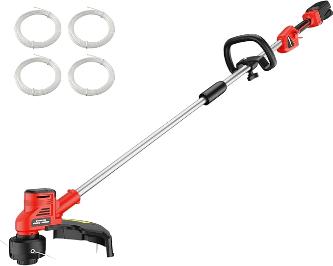 HEINPRO Cordless Weed Wacker Compatible with Milwaukee M18 Battery, 16" Brushless Weed Eater, Grass Trimmer for Lawn Care, Bump Feed, String Trimmer W/ 4 Bulk Trimmer Line Coils(Tool Only)