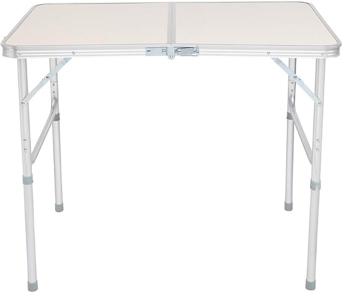 3FT Outdoor Aluminum Camping Folding Table, Lightweight Portable Folding Picnic Table,Outdoor Tables with Carrying Handle