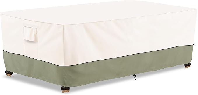 Bitubi Waterproof Patio Coffee Table Cover, Rectangular Outdoor Small Side Table Cover - Fits up to 36L x 24W x 16H inches, Beige