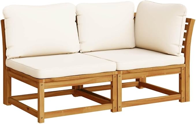 vidaXL Patio Lounge Set with Cushions 4 Piece, Outdoor Conversation Set, Sectional Sofa for Garden Backyard, Outdoor Sofa Set, Solid Wood Acacia
