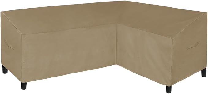 Easy-Going Patio L-Shaped Sectional Sofa Cover, 85"X58" Waterproof Heavy Duty Outdoor Garden Furniture Cover with Air Vent (Right Facing, Camel)